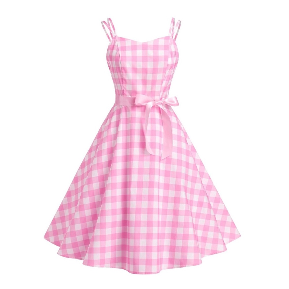 Vintage Pink Gingham Barbie Dress